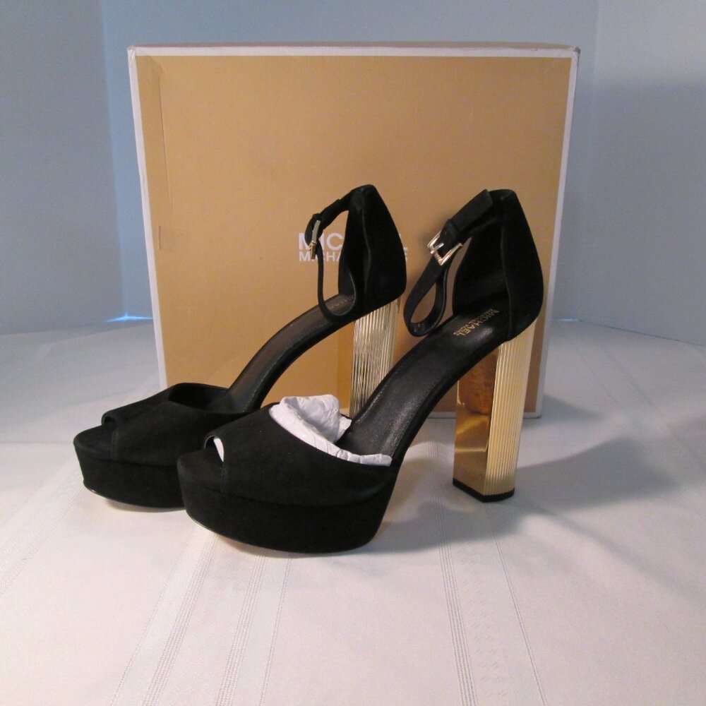 Michael Kors Paloma Metallic Block-Heel Sandals Sz 11M NIB - Picture 7 of 14